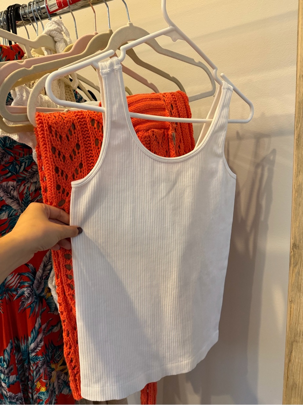 French Laundry White Ribbed Tank Top